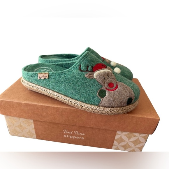 NIB Toni Pons Women’s Miri Slippers in Noel in Green in size 36 or US 5.5-6 - Picture 3 of 7